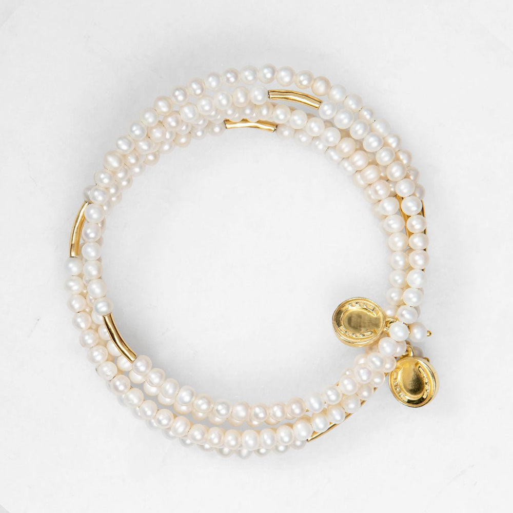 Prism - Pearl Horseshoe Coin Equestrian Bracelet