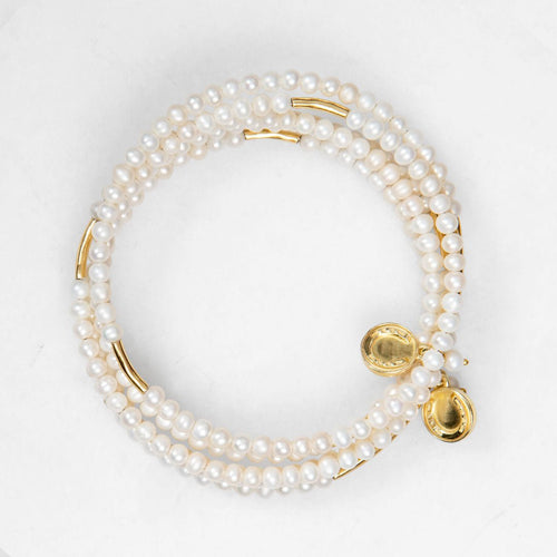 Prism - Pearl Horseshoe Coin Equestrian Bracelet