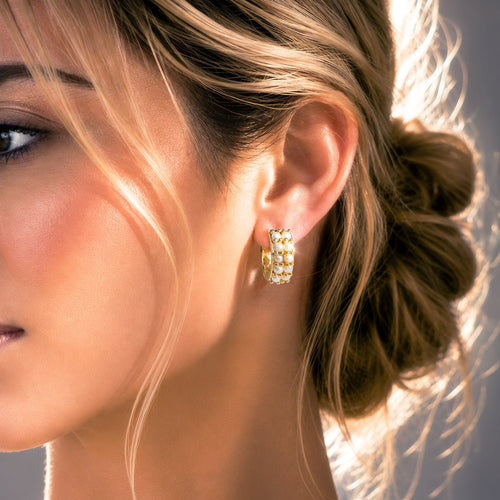 Prism - Pearl Pave Horseshoe Earring