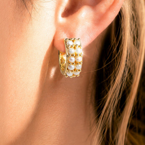Prism - Pearl Pave Horseshoe Earring