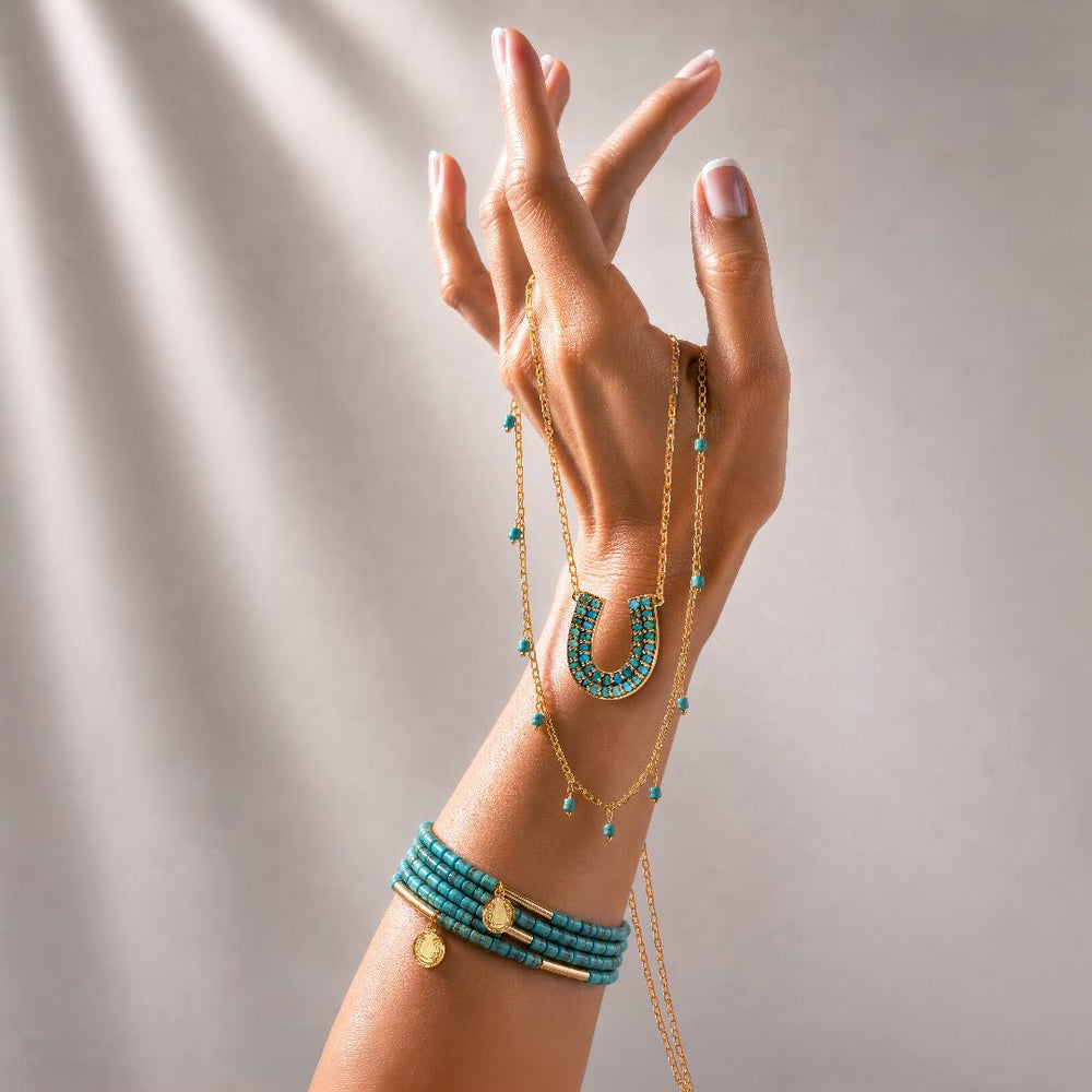 Prism - Turquoise Equestrian Horseshoe Necklace & Choker