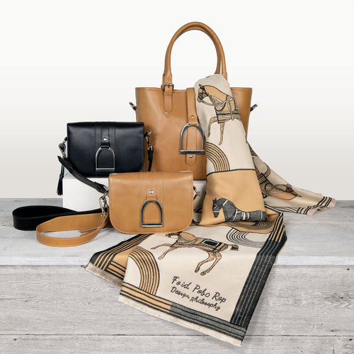 Signature - Riding Stirrup Tote Luxury Leather Handbag in Caramel