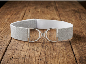 PaisleyEQ Stirrup Buckle Belt-Silver Sparkle