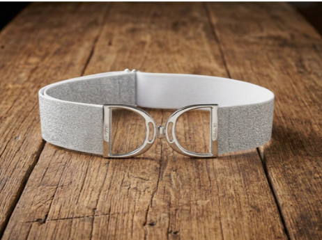 PaisleyEQ Stirrup Buckle Belt-Silver Sparkle