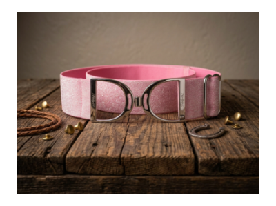 PaisleyEQ Stirrup Buckle Belt-Pink Sparkle