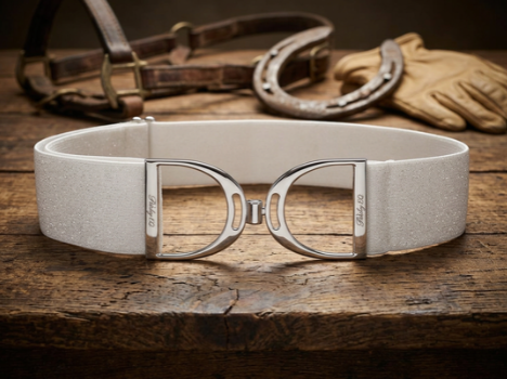 PaisleyEQ Stirrup Buckle Belt-White Sparkle